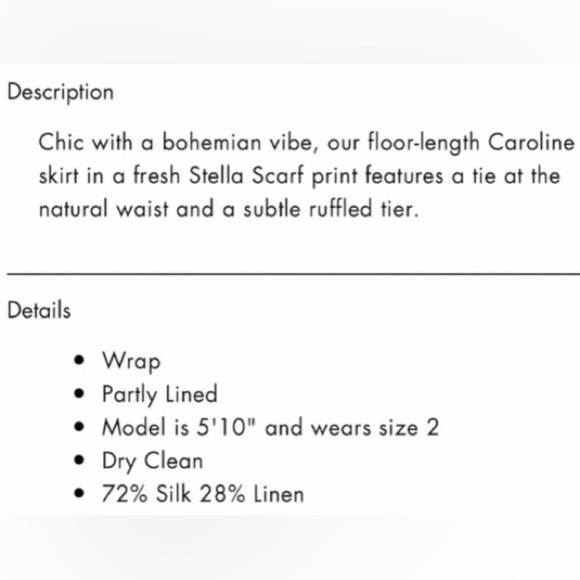 💎NWOT Caroline Skirt, Size 0-00 (pls see description for measurement details). - Picture 8 of 8